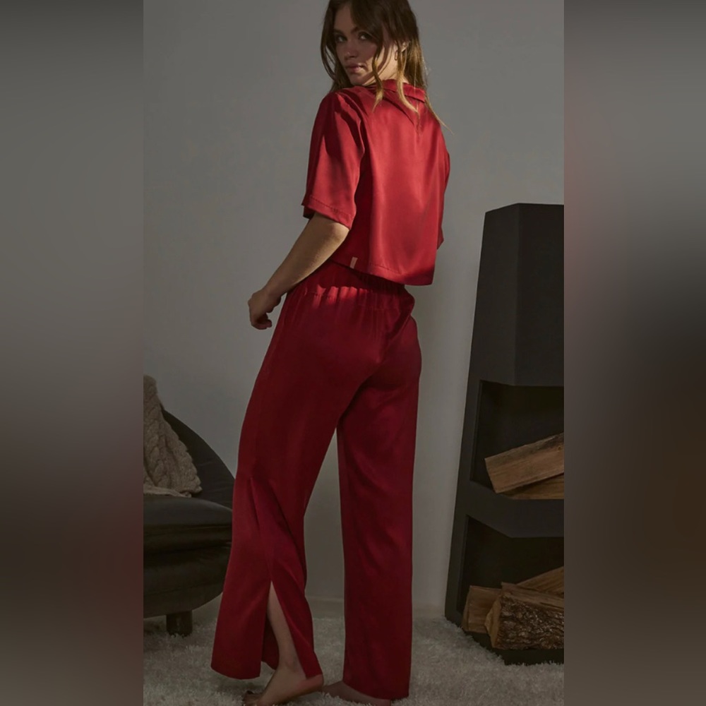 Lunya highrise washable silk pajamas.